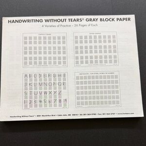 Learning Without Tears, Handwriting Without Tears Gray Block Paper